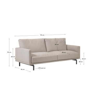 Divano Galene 3 posti beige 174 cm