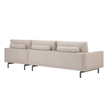 Divano Galene 3 posti con chaise longue destro beige 254 cm