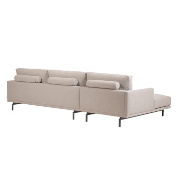 Divano Galene 3 posti con chaise longue sinistro beige 254 cm