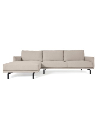 Divano Galene 3 posti con chaise longue sinistro beige 254 cm