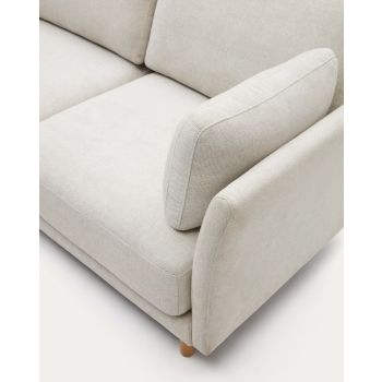 Beige Gilma 2-seater sofa with natural finish feet 170 cm