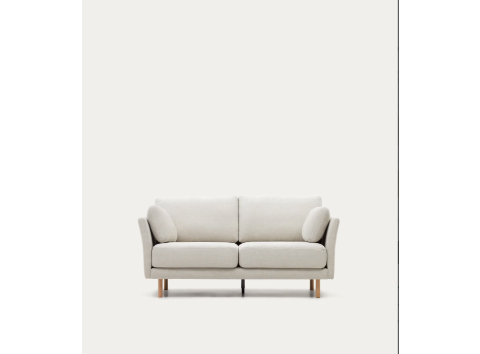 Beige Gilma 2-seater sofa with natural finish feet 170 cm