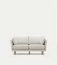 Beige Gilma 2-seater sofa with natural finish feet 170 cm