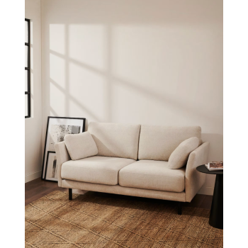 Gilma 2-seater beige sofa with black finish feet 170 cm