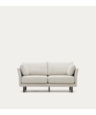 Gilma 2-seater beige sofa with black finish feet 170 cm