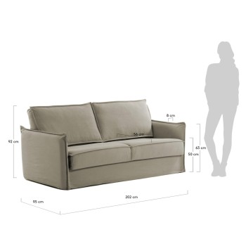 Samsa 2-seater polyurethane sofa bed 202 cm