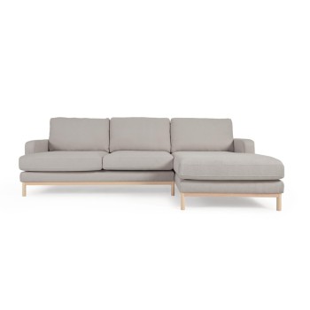 Divano Mihaela 3 posti con chaise longue destra in shearling