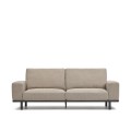 Beige 3-seater Noa sofa with dark finish legs 230 cm