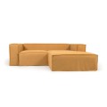 Blok 2-seater sofa with removable cover and right-hand linen chaise longue