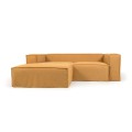 Blok 2-seater sofa with removable cover and left chaise longue in linen