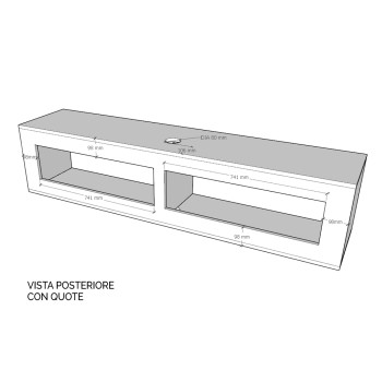 Elementi Isoka - Ribalta TV wall unit with cable gland L.173.6 H.40 P.39.2 Nature Oak