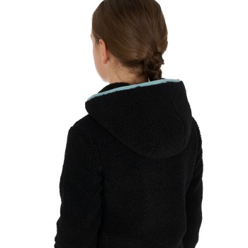 GIRL'S SWEATSHIRT IN CURLED FLEECE WITH FRONT ZIP