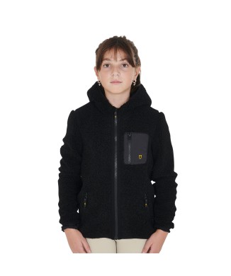 GIRL'S SWEATSHIRT IN CURLED FLEECE WITH FRONT ZIP