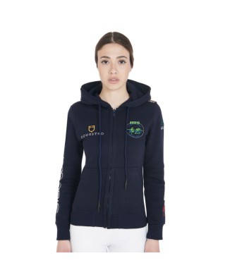 WOMEN'S SWEATSHIRT WITH MULTILOGO HOOD