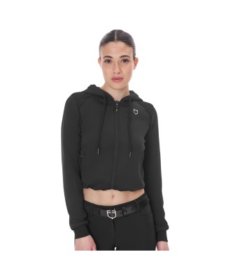 WOMEN'S CROPPED SWEATSHIRT WITH HOOD