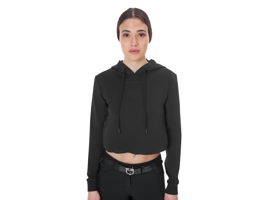 WOMEN'S CUT OUT HOODED SWEATSHIRT