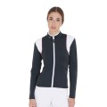 WOMEN'S SWEATSHIRT IN TECHNICAL FABRIC WITH PERFORATED INSERTS