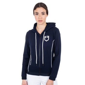 WOMEN'S SWEATSHIRT WITH FRONT ZIP IN INTERLOCK TECHNICAL FABRIC