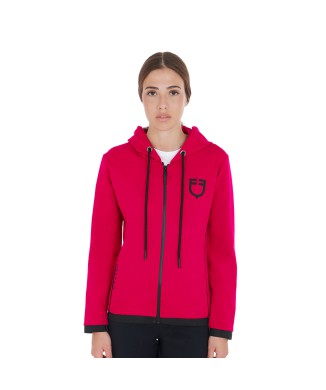 WOMEN'S SWEATSHIRT WITH FRONT ZIP IN INTERLOCK TECHNICAL FABRIC