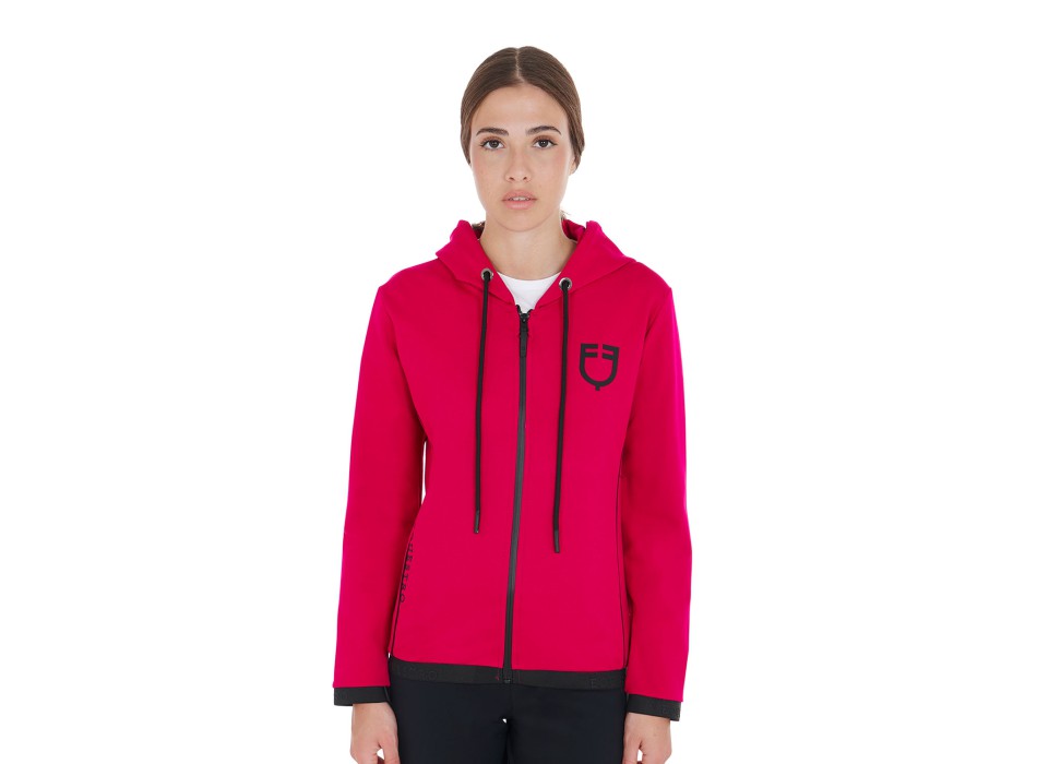 WOMEN'S SWEATSHIRT WITH FRONT ZIP IN INTERLOCK TECHNICAL FABRIC