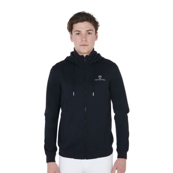 MEN'S SWEATSHIRT WITH HOOD AND EMBROIDERED LOGO