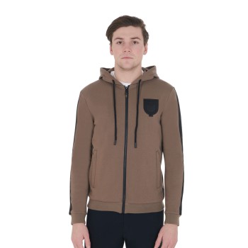 MEN'S SWEATSHIRT WITH HOOD AND INTERNAL FLEECE