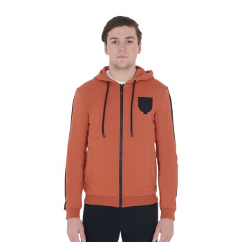 MEN'S SWEATSHIRT WITH HOOD AND INTERNAL FLEECE