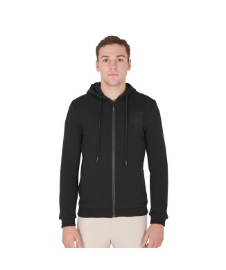 MEN'S SWEATSHIRT WITH HOOD AND INTERNAL FLEECE