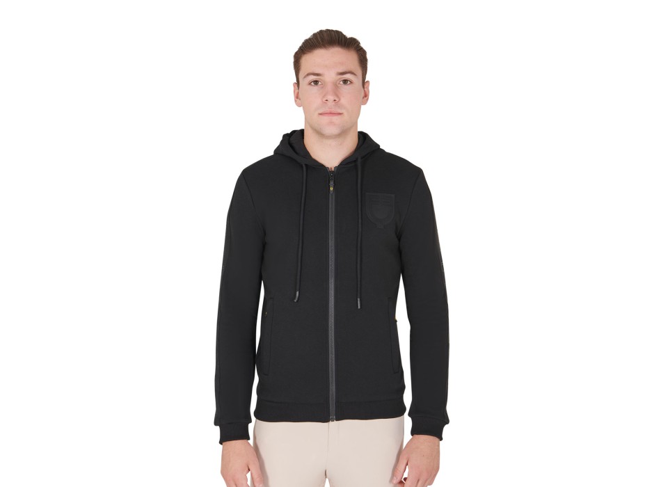 MEN'S SWEATSHIRT WITH HOOD AND INTERNAL FLEECE