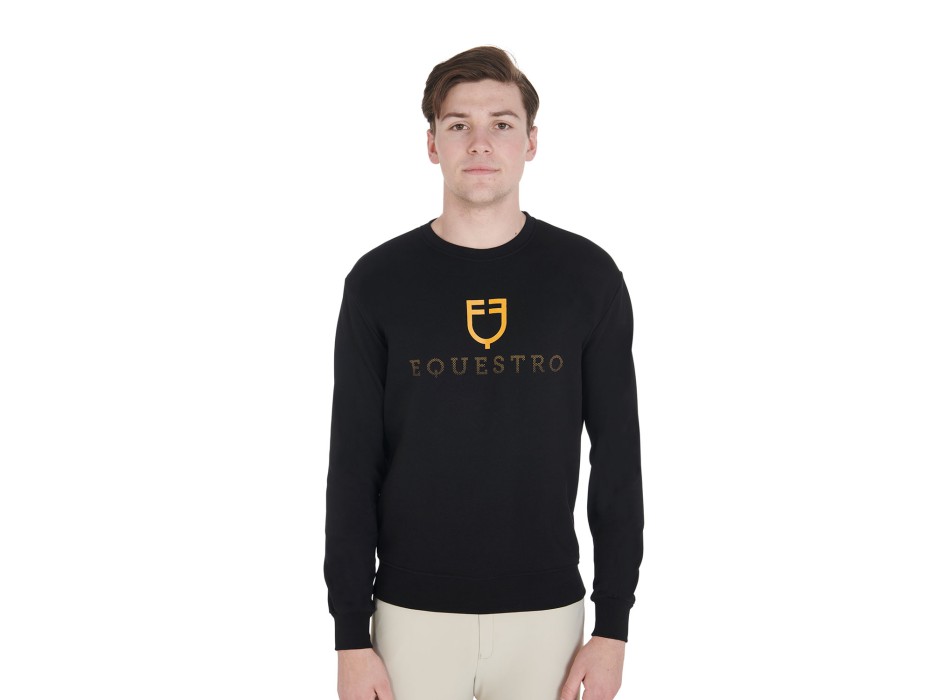 MEN'S CREW NECK SWEATSHIRT IN COTTON WITH LOGO ON THE CHEST