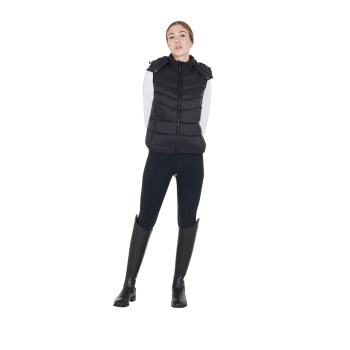 WOMEN'S SLEEVELESS PADDED JACKET WITH REMOVABLE HOOD