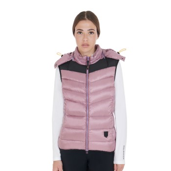 WOMEN'S SLEEVELESS PADDED JACKET WITH REMOVABLE HOOD