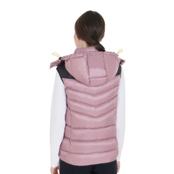 WOMEN'S SLEEVELESS PADDED JACKET WITH REMOVABLE HOOD