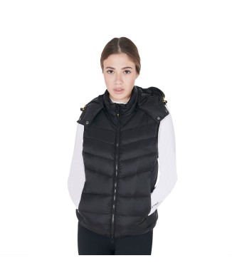 WOMEN'S SLEEVELESS PADDED JACKET WITH REMOVABLE HOOD