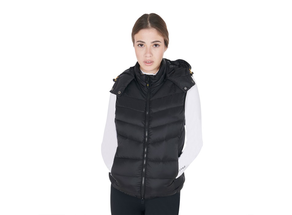 WOMEN'S SLEEVELESS PADDED JACKET WITH REMOVABLE HOOD