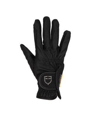 WOMEN'S GLOVES IN SOFT TECHNICAL FABRIC WITH GLITTER LOGO