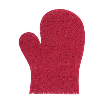 GLOVE MADE OF ABRASIVE PLASTIC MATERIAL