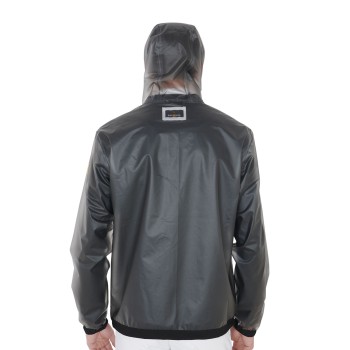 MEN'S RAINCOAT IN TRANSPARENT TECHNICAL FABRIC