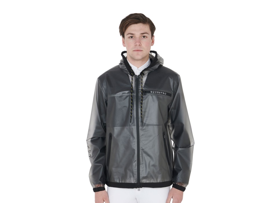 MEN'S RAINCOAT IN TRANSPARENT TECHNICAL FABRIC