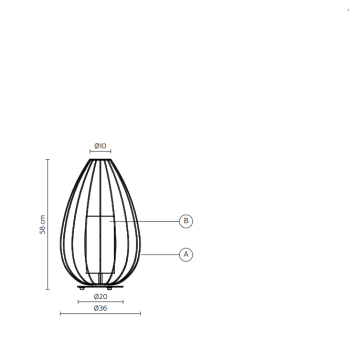 Cell M614B indoor table lamp Ø36 KARMAN