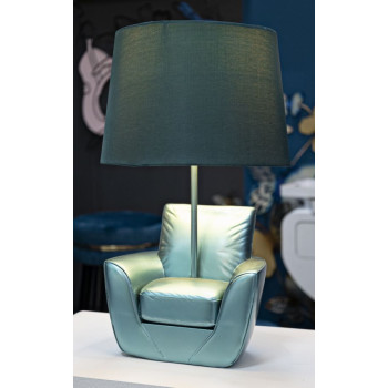 MIDCENTURY TURQUOISE BEDSIDE LAMP