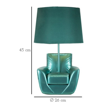 MIDCENTURY TURQUOISE BEDSIDE LAMP