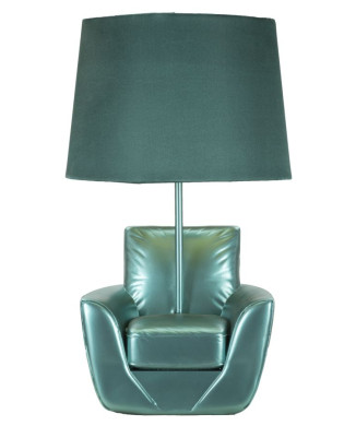 MIDCENTURY TURQUOISE BEDSIDE LAMP