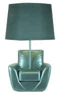 MIDCENTURY TURQUOISE BEDSIDE LAMP