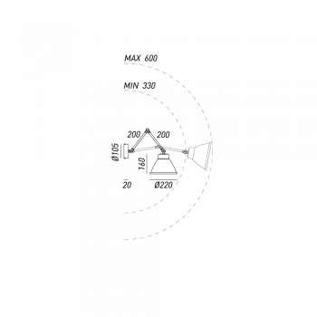 Adjustable wall lamp 269.05.OF LOFT IL FANALE