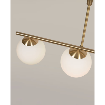 Mahala ceiling lamp in brass finish steel with 4 spheres