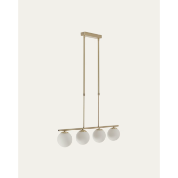 Mahala ceiling lamp in brass finish steel with 4 spheres