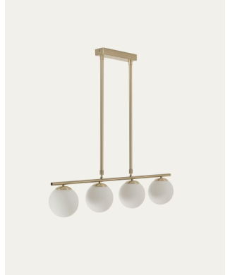 Mahala ceiling lamp in brass finish steel with 4 spheres