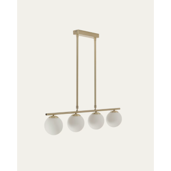 Mahala ceiling lamp in brass finish steel with 4 spheres