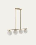 Mahala ceiling lamp in brass finish steel with 4 spheres